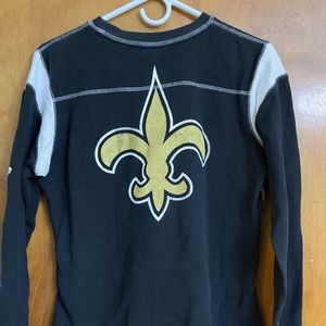 Vintage Reebok Womens L Thermal Waffle Knit New Orleans Saints Long Sleeve Shirt